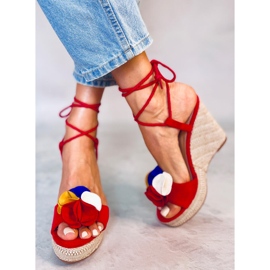 Sandales compensées rouges YY27P Rouge 1