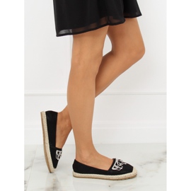 Espadrilles noires avec une couronne H-6558 Noir le noir 3
