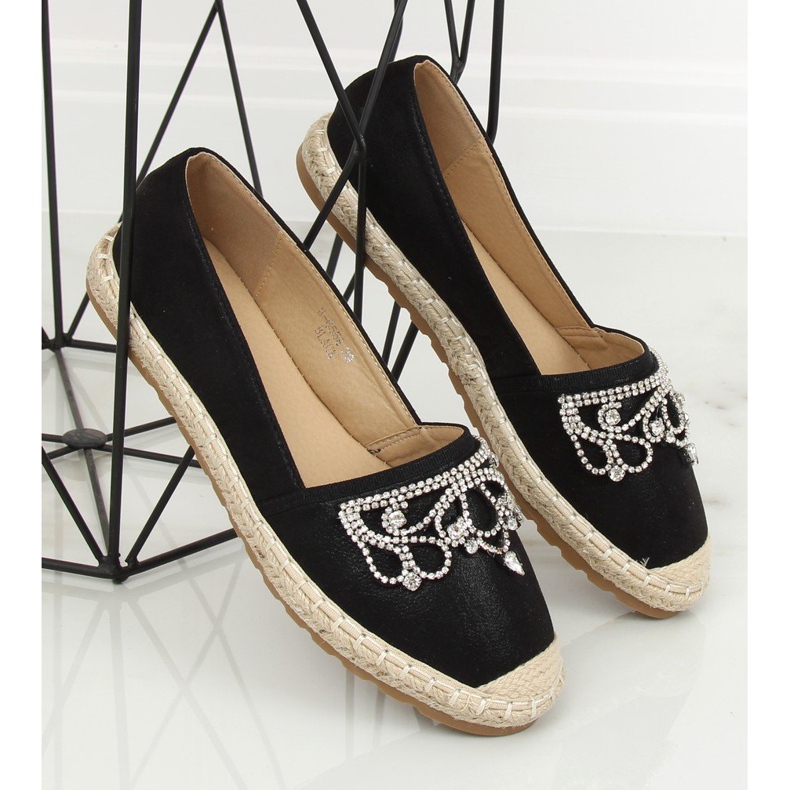 Espadrilles noires avec une couronne H-6558 Noir le noir 1