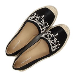 Espadrilles noires avec une couronne H-6558 Noir le noir 4