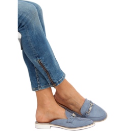 F9375 Chaussons mocassins bleus 1