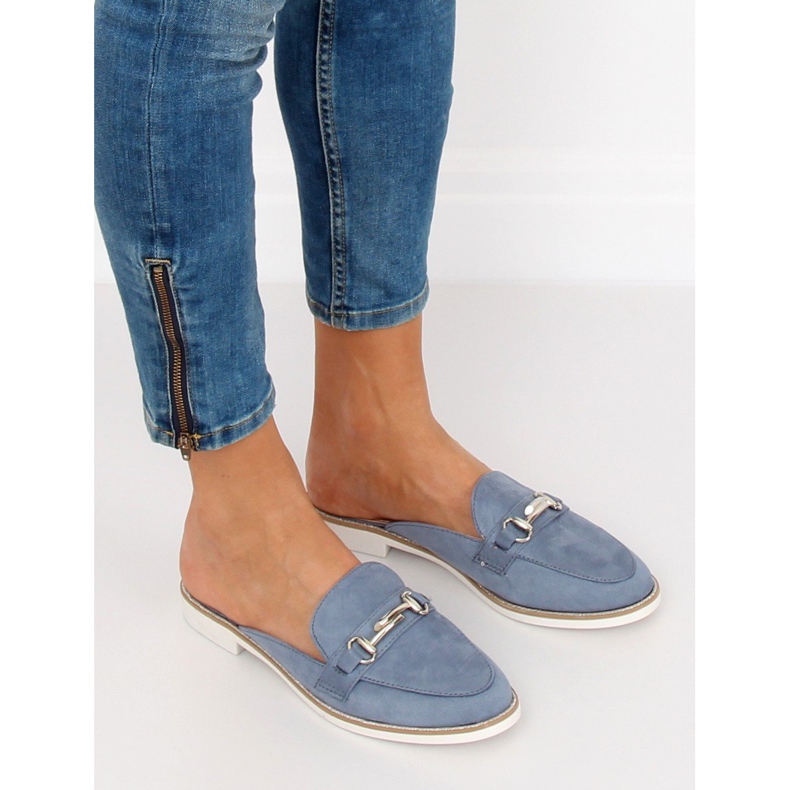 F9375 Chaussons mocassins bleus 2