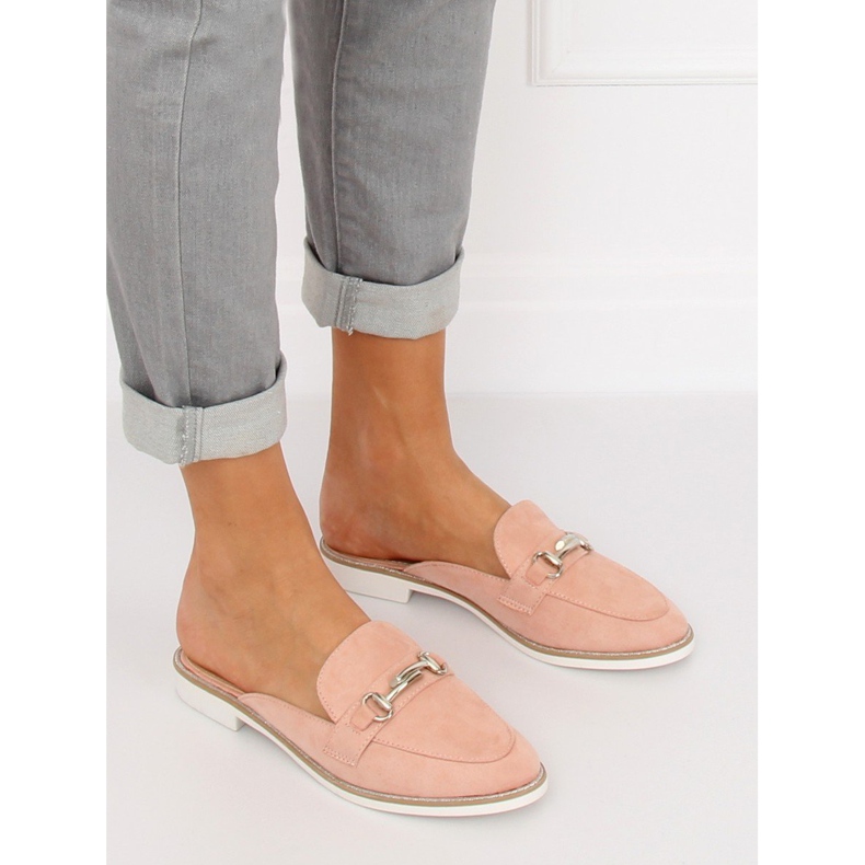 Rose F9375 Chaussons mocassins roses 1 Rose F9375 Chaussons mocassins roses 1