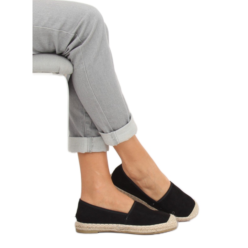AF40 Espadrilles en daim noir noir 1