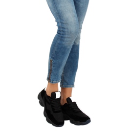 Noir E-102 Chaussures de sport noires 1