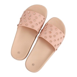 Rose CK67P Chaussons roses avec pierres 2