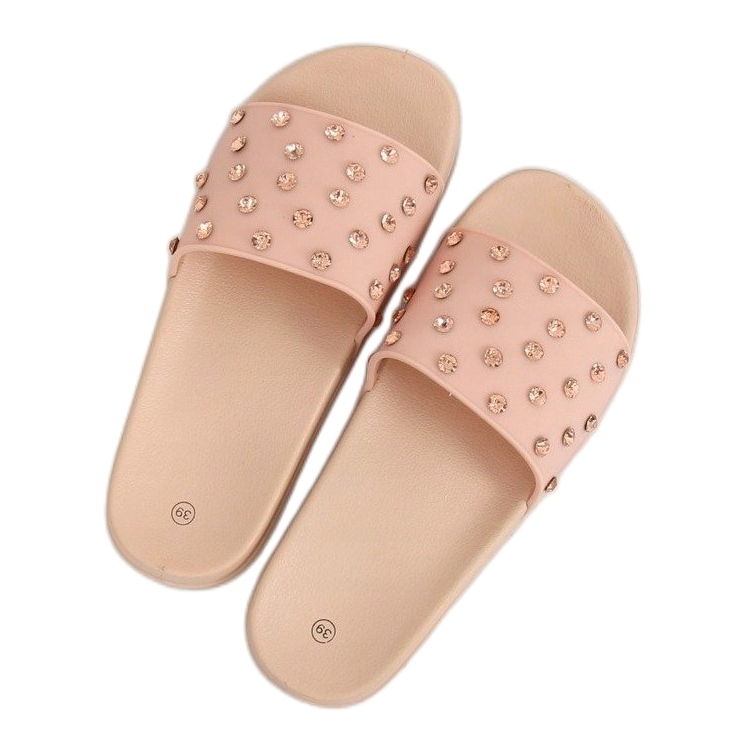 Rose CK67P Chaussons roses avec pierres 2