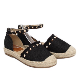 Espadrilles en jean noir CH-1K211 Noir 2