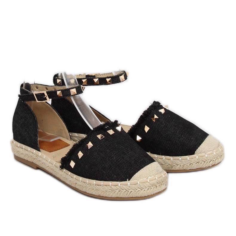 Espadrilles en jean noir CH-1K211 Noir le noir 2
