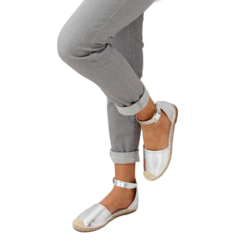 Espadrilles métallisées argentées CF-1K215 Argent gris 1 Espadrilles métallisées argentées CF-1K215 Argent gris 1