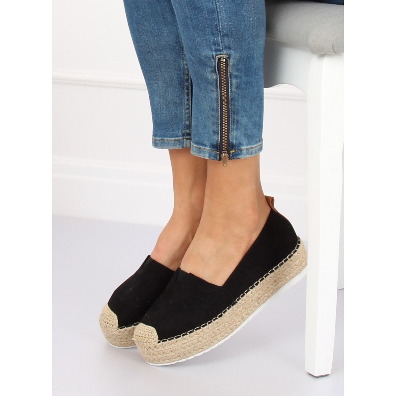 Noir BL247 Espadrilles noires sur semelle haute 1