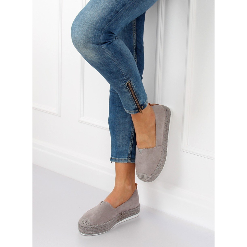 Gris BL247 Espadrilles grises sur semelle haute 1 Gris BL247 Espadrilles grises sur semelle haute 1