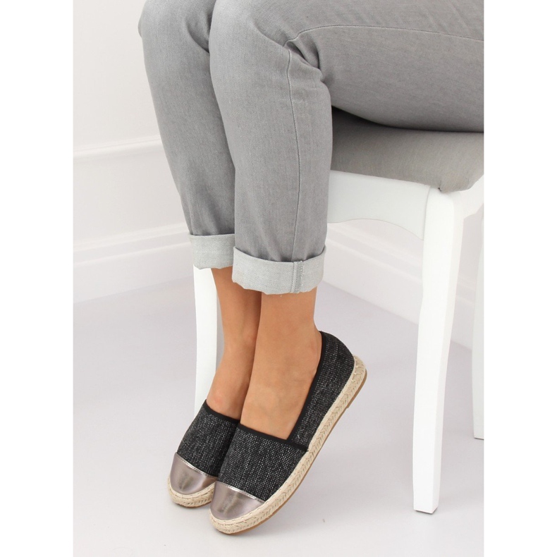 Espadrilles en toile noire A-9267 Noir 1
