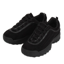 Noir 81016 Chaussures de sport en daim noir 2