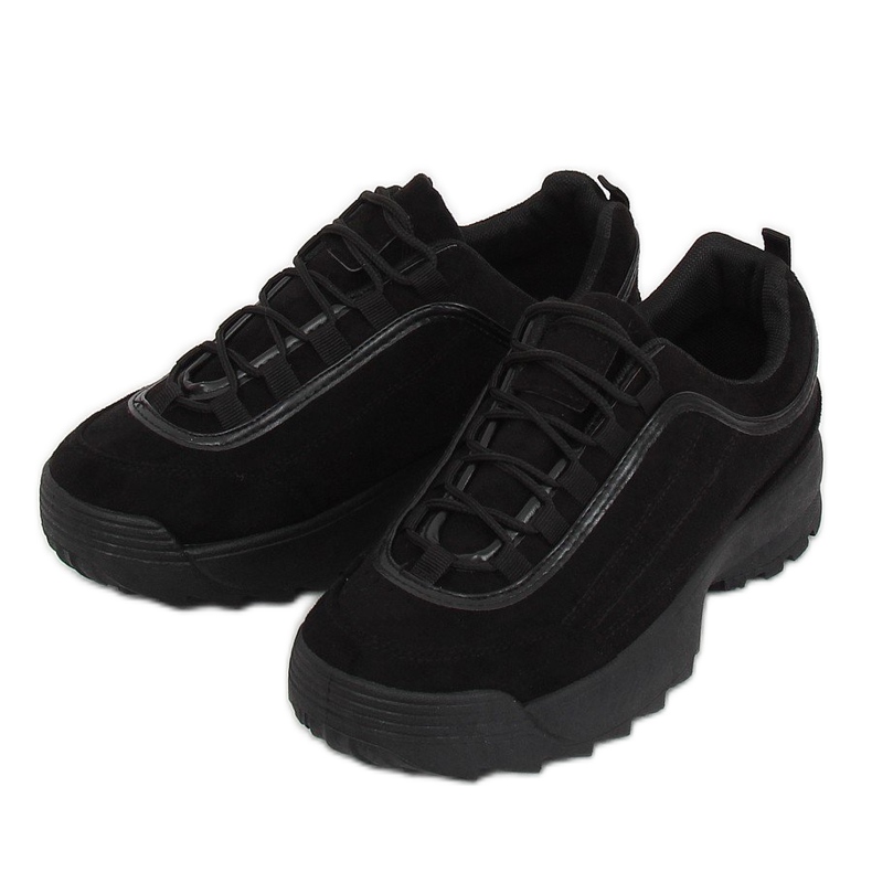 Noir 81016 Chaussures de sport en daim noir le noir 2