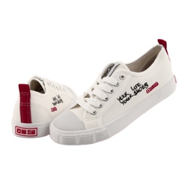 Baskets blanches Big Star 274825 nouées rouge 4 Baskets blanches Big Star 274825 nouées rouge 4