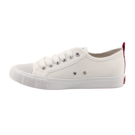 Baskets blanches Big Star 274825 nouées rouge 2