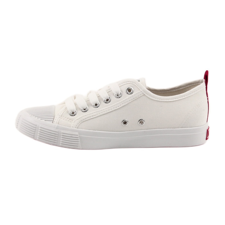 Baskets blanches Big Star 274825 nouées rouge 2 Baskets blanches Big Star 274825 nouées rouge 2