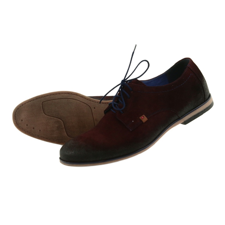 Chaussures en daim homme Nikopol 1709 bordeaux rouge 5