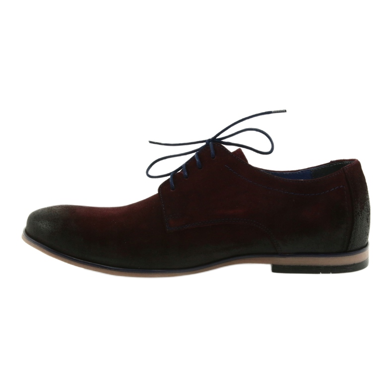 Chaussures en daim homme Nikopol 1709 bordeaux rouge 2