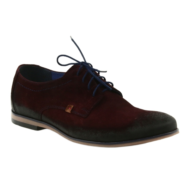 Chaussures en daim homme Nikopol 1709 bordeaux rouge 1