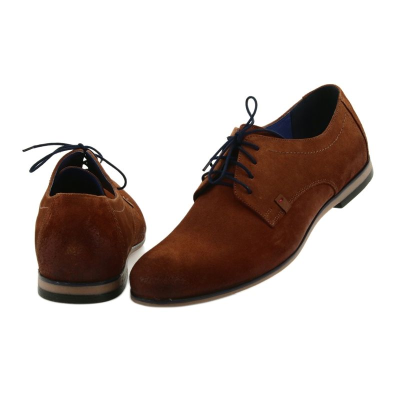 Nikopol Chaussures en cuir masculin en daim 1709 chameau beige 4