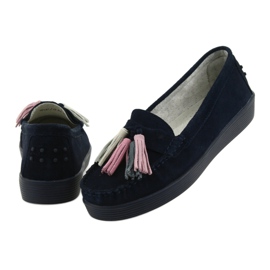Mocassins femme en daim Filippo 661 bleu marine 4