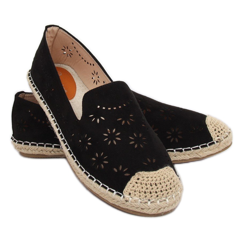 Espadrilles ajourées noires 9023 Noir 1