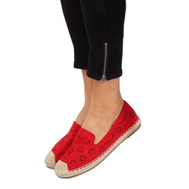 Espadrilles rouges ajourées 9023 Rouge 2