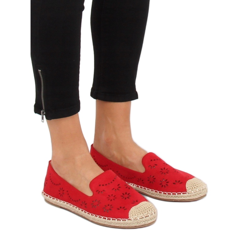 Espadrilles rouges ajourées 9023 Rouge 1