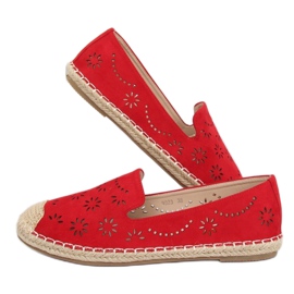 Espadrilles rouges ajourées 9023 Rouge 4