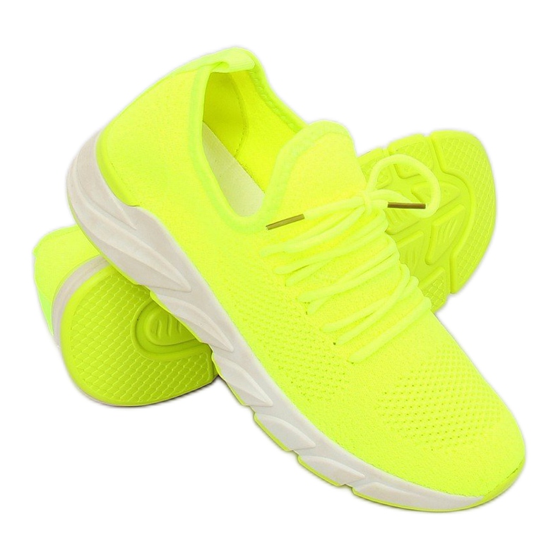 Jaune 7766-Y Chaussures de sport jaunes 1