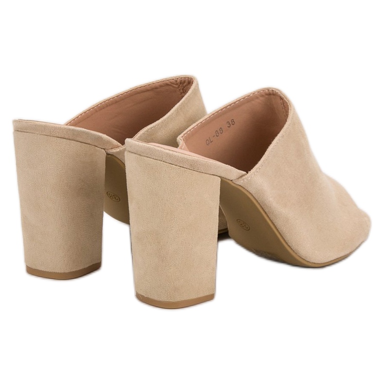 Laura Mode Pantoufles En Daim Sur Un Bar brun 1