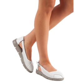 Filippo Ballerines en cuir blanche 1