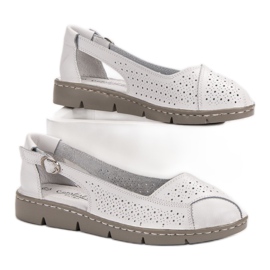 Filippo Ballerines en cuir blanche 2