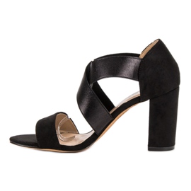 Super Mode Sandales noires à talons hauts le noir 1