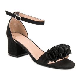 Nio Nio Sandales en daim à fleurs le noir 3