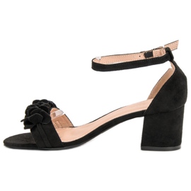 Nio Nio Sandales en daim à fleurs le noir 4