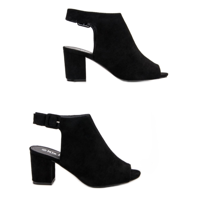 Nio Nio Sandales construites sur un bar le noir 2