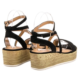 Ch. Creation Sandales compensées noires le noir 5