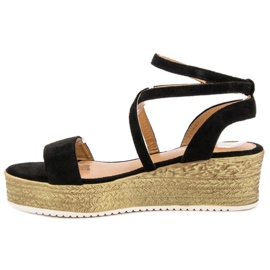 Ch. Creation Sandales compensées noires le noir 4