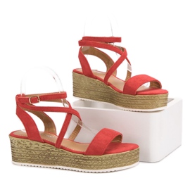 Ch. Creation Sandales compensées rouges 6