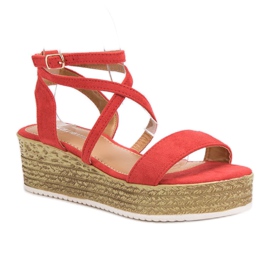 Ch. Creation Sandales compensées rouges 3