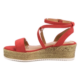 Ch. Creation Sandales compensées rouges 4