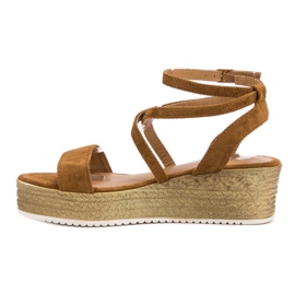 Ch. Creation Sandales compensées camel brun 4