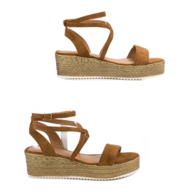 Ch. Creation Sandales compensées camel brun 6