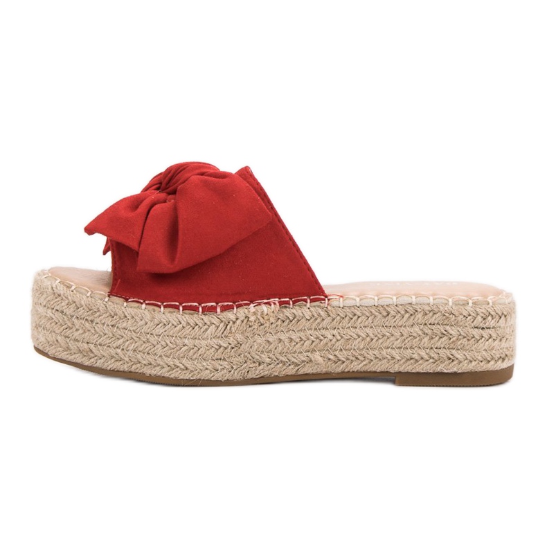 Espadrilles Chaussons Sur La Plateforme rouge 1