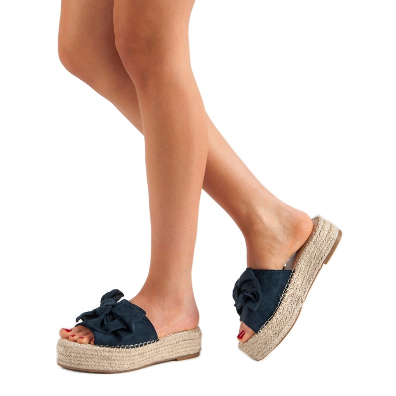 Espadrilles Chaussons Sur La Plateforme bleu bleu marine 2