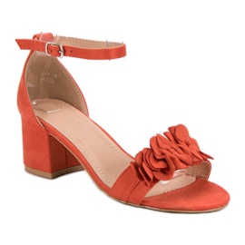 Nio Nio Sandales en daim à fleurs orange 3
