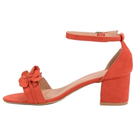 Nio Nio Sandales en daim à fleurs orange 4
